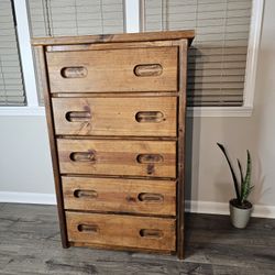 Rustic solid wood 5-drawer dresser – handmade vintage style