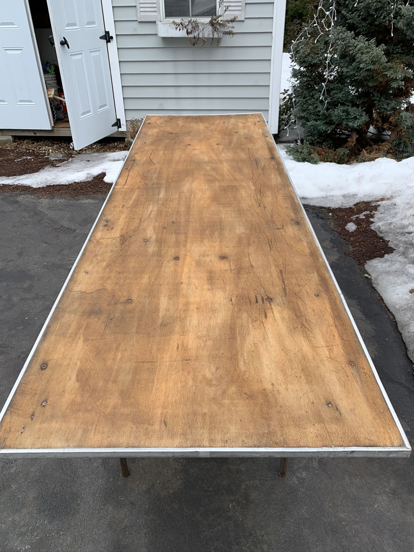 8 foot long banquet table Some Water Damage
