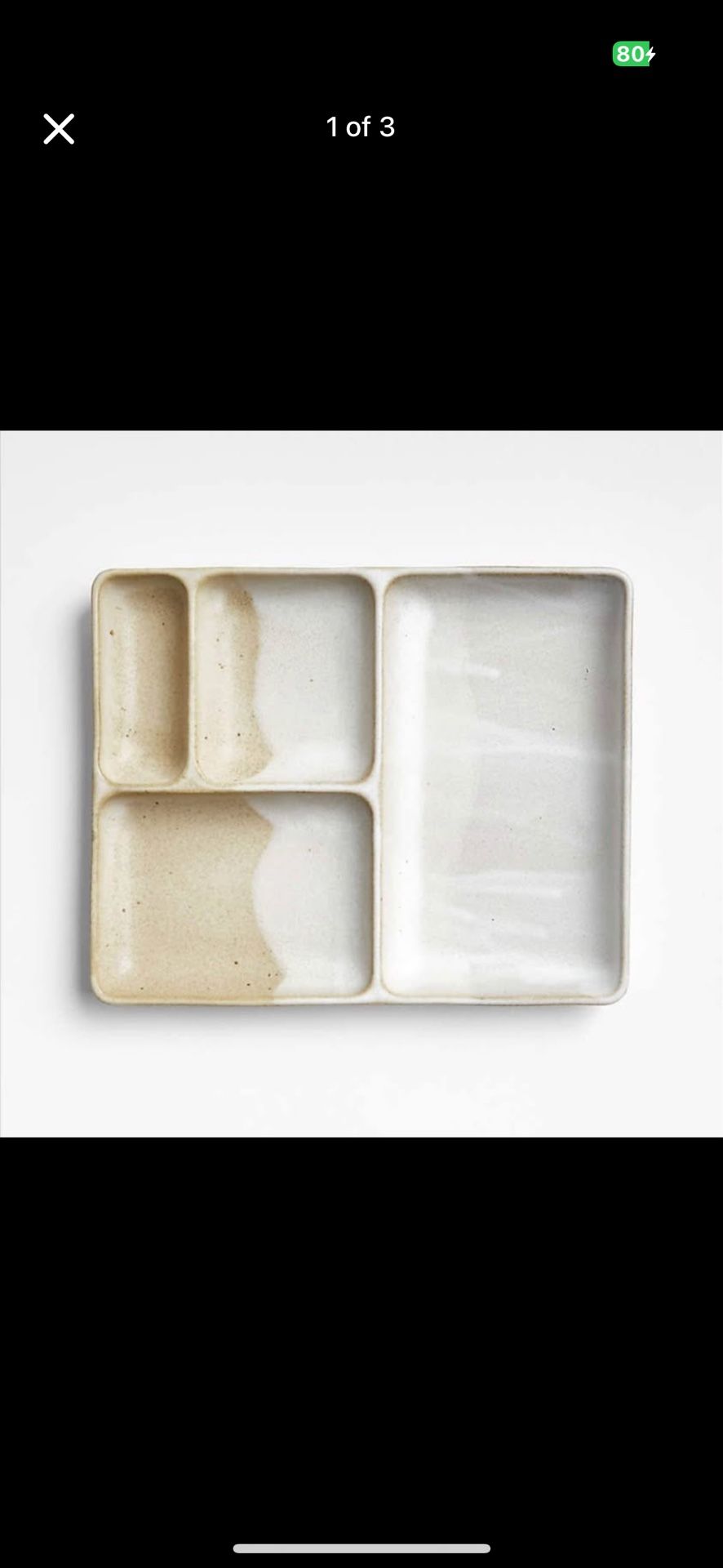 Crate & Barrel Kaito Bento Plate
