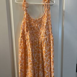 Orange Summer Dress, Size Small