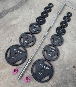 Olympic Weights, 7-ft Olympic Bar, Locking Collars