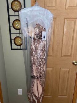 Amarra Style #20502 Rose Gold Sequin Gown