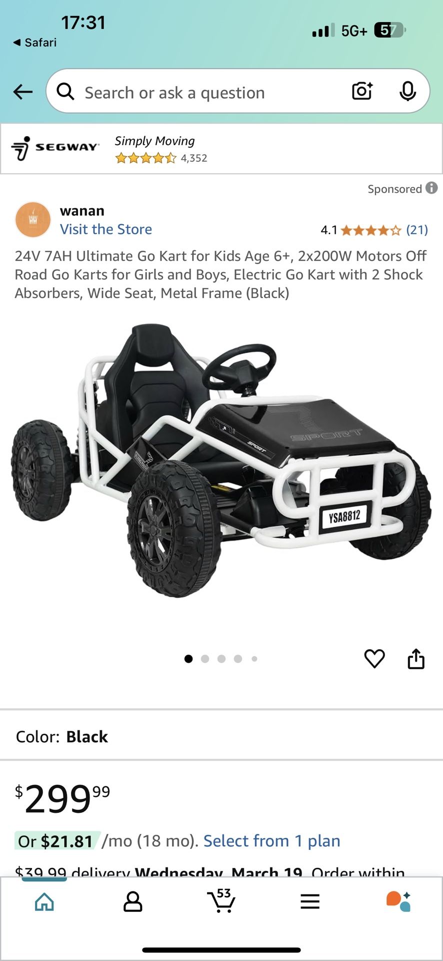 Kids electric go kart 
