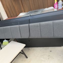 King Size Bed Frame With Light And charging Ports 