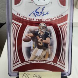 2025 Flawless Drew Brees Performances Auto 13/15 🔥 On-Card Saints HOF SP RARE