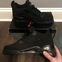 Black Cat Jordan 4s Size 11 for men 