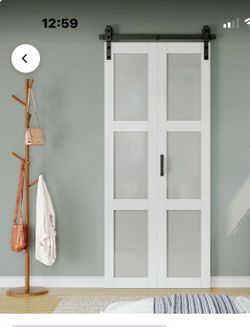 36” x 84” 3-lite bifold barn door