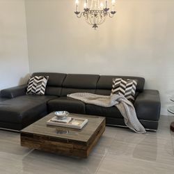 Modani Leather Sectional Sofa Couch