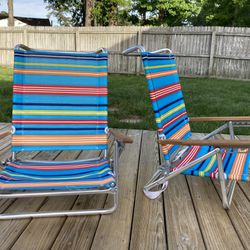 Striped Folding Beach Chairs 