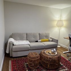 Ivory 90” Fabric Sofa