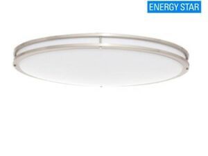 32” LED oval light fixture in brushed nickel