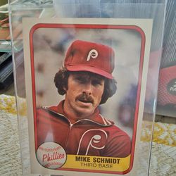 Philadelphia Phillies Mike Schmidt Steve Carlton Tug McGraw 1981 Fleer Baseball Cards 