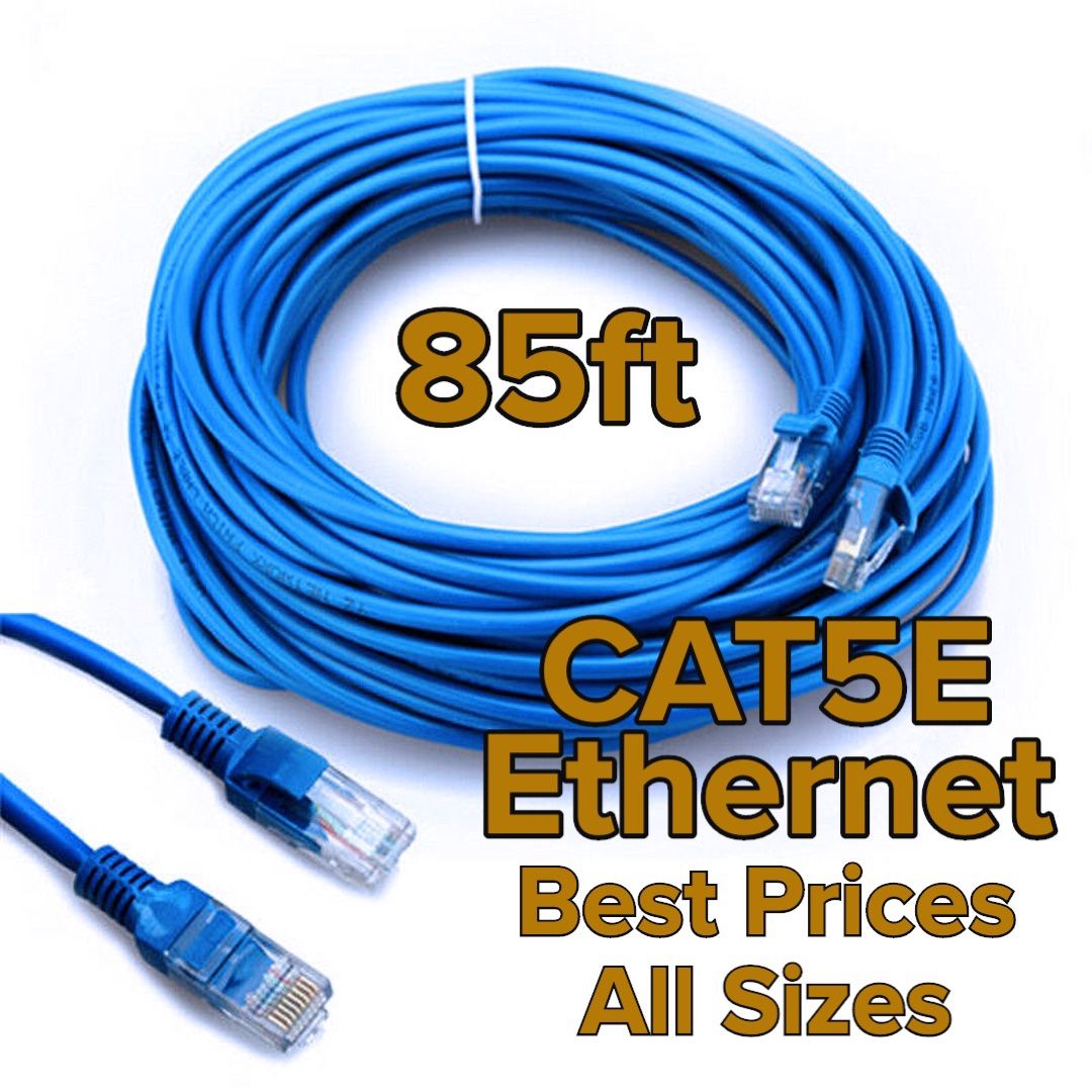 85ft Custom Length CAT5e / CAT6 1G / 1000Mbps 10G /10,000mbps custom length RJ45 Internet Cable Ethernet LAN Wireless Xbox PlayStation Smart TV