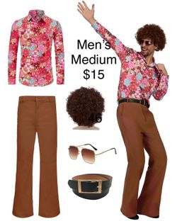 Men’s 70’s 60’s Costume Medium Halloween