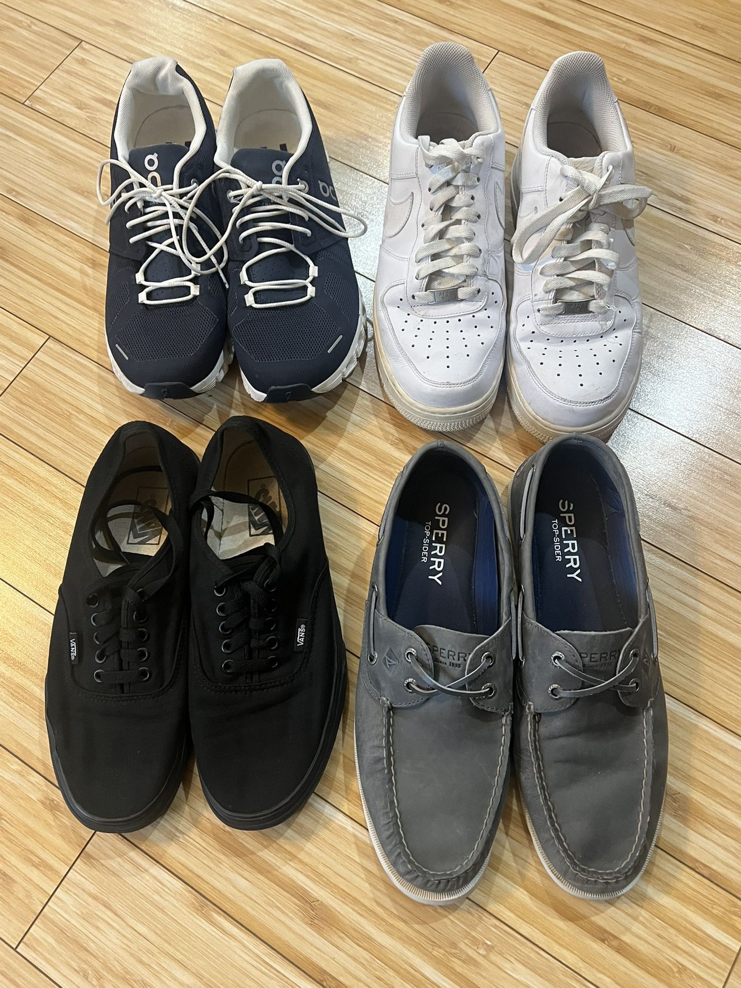 Men’s Shoes Lot Nike Sperry On-Cloud & Converse Size 10