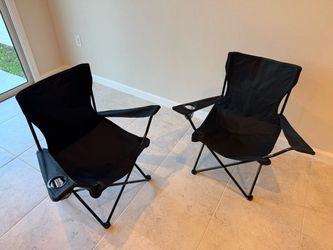 Set of 4 Black Folding Camp Chairs