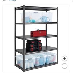 Gorilla 5-Shelf Heavy Duty Z-Beam Steel Shelving Unit, 48"W x 24"D x 72"H, Black
