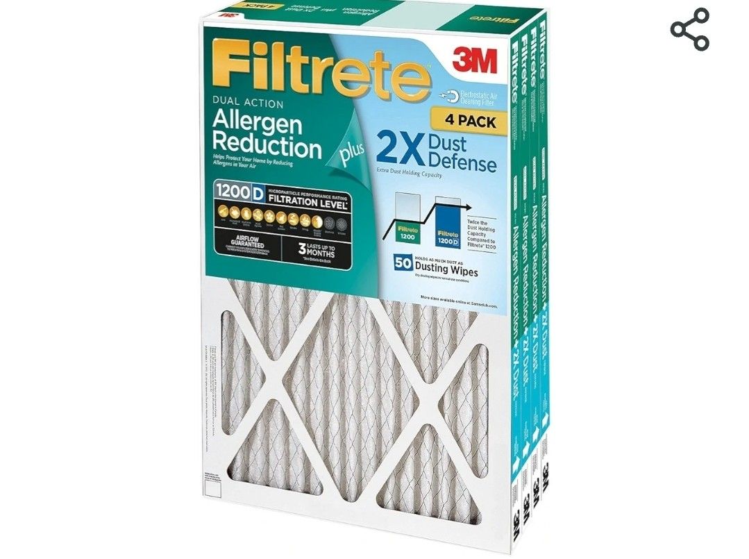 Filtrete Dual-Action Micro Allergen Plus 2X Dust Defense Filter 20x25x1 (4-pk.)