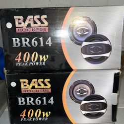 2x Bass Rockers BR614 6.5” Car Speakers – New (One Sealed, One Open Box)