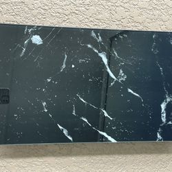 Cutting Board – Tempered Glass, Counter, Art, Black Marble Design, 20 1/2” X 12”