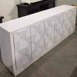 New Quality & Modern 90" Accent Cabinet Or TV Stand! White Wash Or Black  Tea