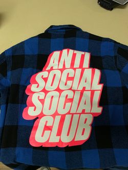 Blue Anti Social Social Club flannel size M