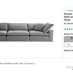 Cloud couch sectional  *like new *