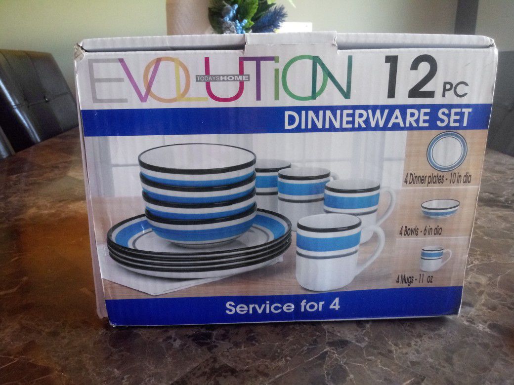 Evolution vintage 12 piece dinnerware set