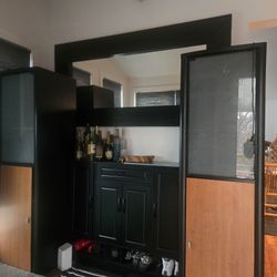 Beautiful Bar / Display/ Storage/ Side Cabinets With Glass Shelving And Lights Inside 