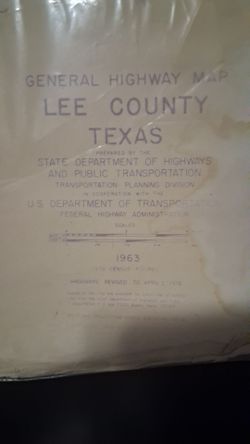 1968 LEE COUNTY General Hwy Tx DPS Map