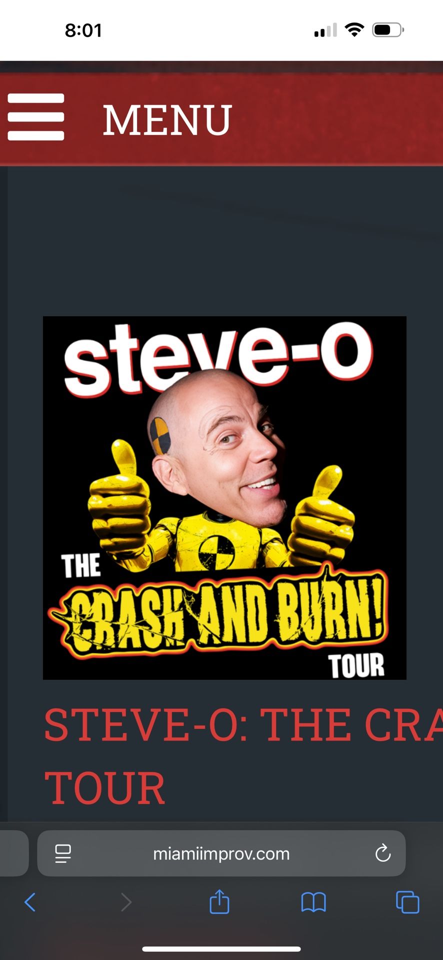 Miami Improv Stevo VIP Tickets
