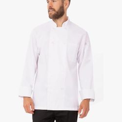 New! Chef Works Men's Le Mans Chef Coat size Large ( reseda ca)