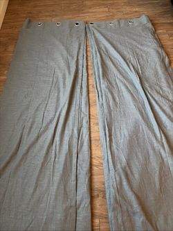 Linen Grey/ White Curtains 126 X 87 Dual Layer