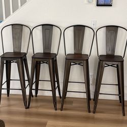 Brown bar stools