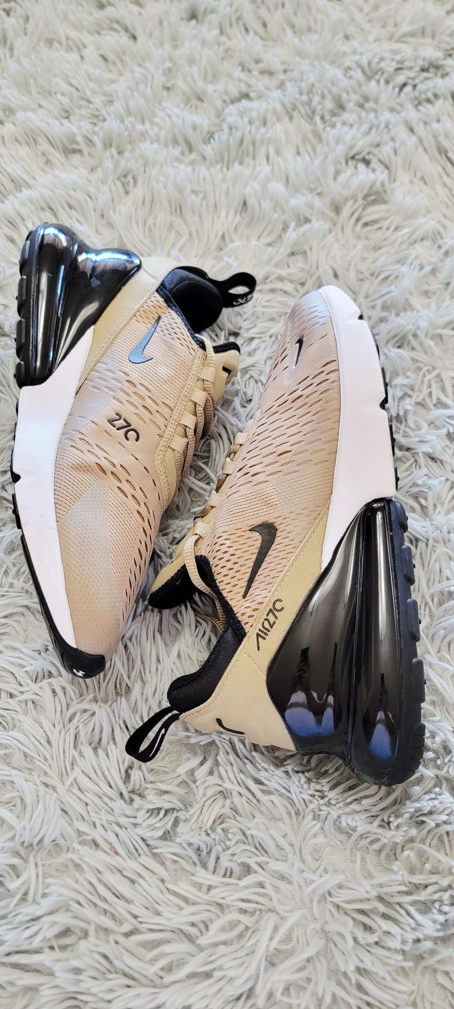 Size 10 Men's Nike Air Max 270 Khaki Black White Cargo Tan FQ8830-247.