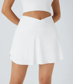 Halara SoftlyZero 2-in-1 Cool Touch Tennis Skirt-Longer Length-White-Size S