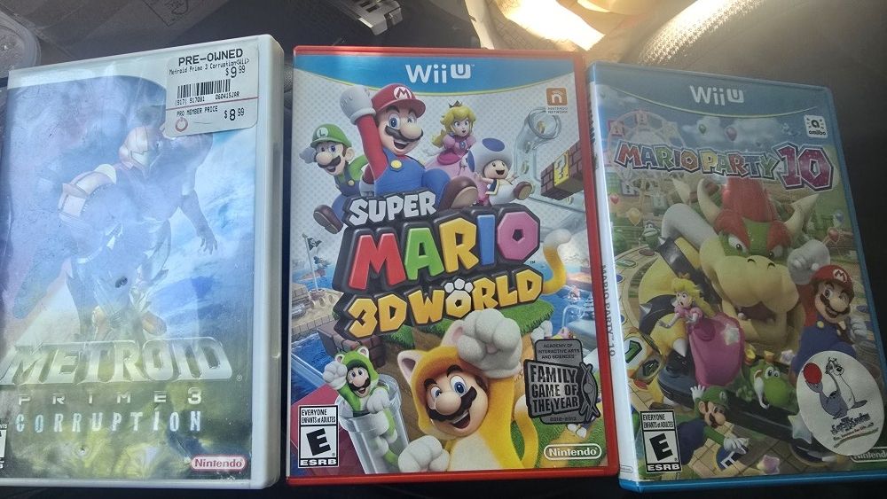 Mario Party 10, Metroid Prime 3,mario 3d World 