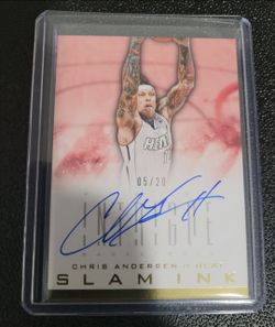 #/20 on card Auto Chris Andersen 2013 Panini Intrigue Slam Ink #16 Heat Birdman