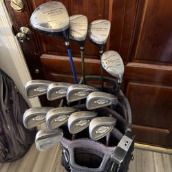 COMPLETE CALLAWAY AND COBRA GOLF SET IRONS WOODS DRIVER HYBRID WEDGES PUTTER BAG