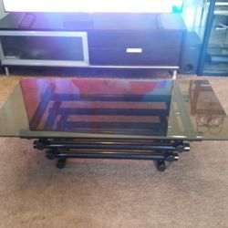 Glass And Metal Coffee Table 50 Wide 16 Height