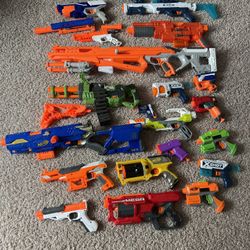 Nerf Guns - 21 Total + Nerf Bullets