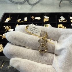 10k Yellow Gold Teddy Bear Charm Toy Doll Pendant