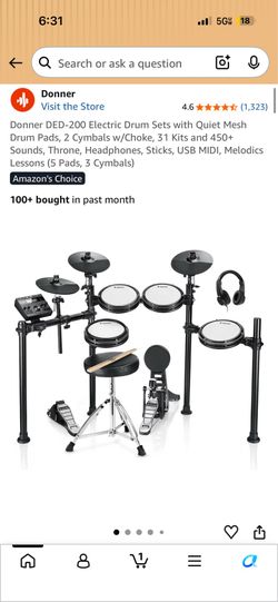 DED -200 Electronic Drum Set