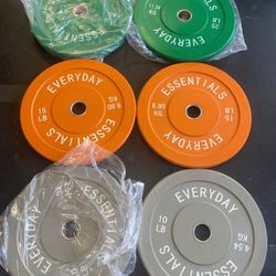 Three Pairs Of Bumper Weights At 25/15 And Tens