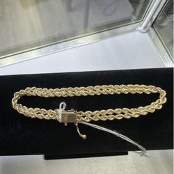 10k yellow gold rope bracelet 