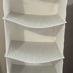 Tan 6 Shelf Hanging Closet Organizer With Side Pockets $10