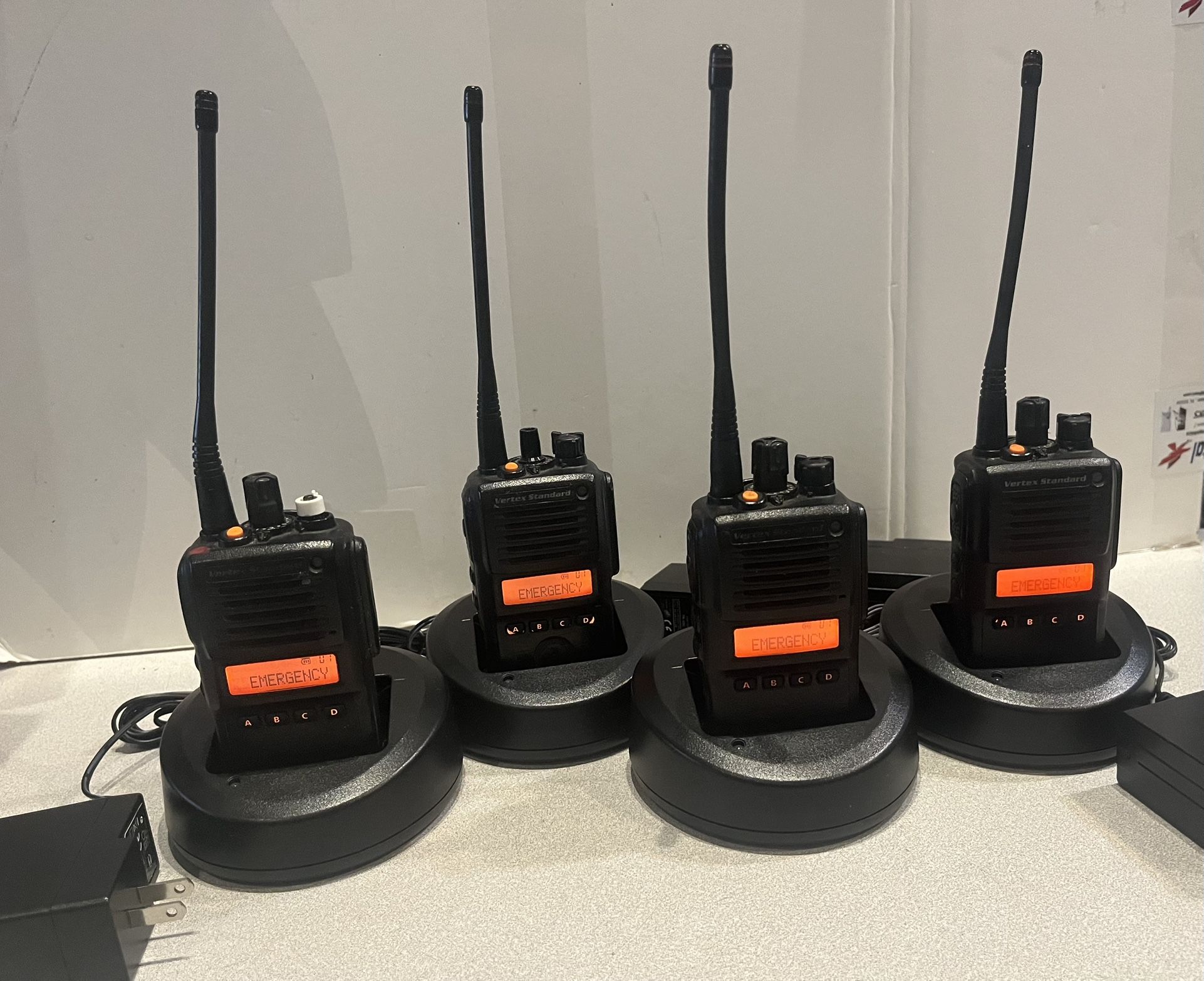 Lot Of 4 Vertex Standard VX-824 UHF 5W Two Way Radios 