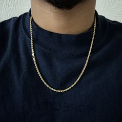 14k solid gold rope chain