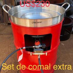 Set De Comal Extra Grande Y Hondo Con Base De Tambo Completo