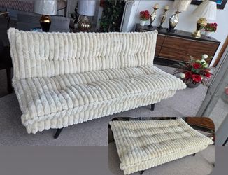 BEIGE Corduroy Multi-Functional Click Clack Plush Futon